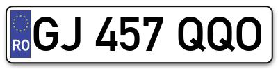 Placuta inmatriculare numar auto  GJ-457-QQO, GJ 457 QQO, GJ457QQO