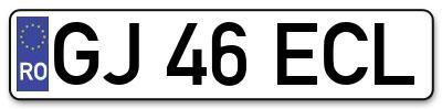 Placuta inmatriculare numar auto  GJ-46-ECL, GJ 46 ECL, GJ46ECL