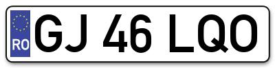 Placuta inmatriculare numar auto  GJ-46-LQO, GJ 46 LQO, GJ46LQO