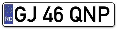Placuta inmatriculare numar auto  GJ-46-QNP, GJ 46 QNP, GJ46QNP