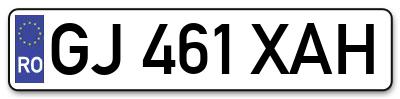 Placuta inmatriculare numar auto  GJ-461-XAH, GJ 461 XAH, GJ461XAH
