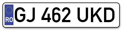 Placuta inmatriculare numar auto  GJ-462-UKD, GJ 462 UKD, GJ462UKD