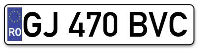 Placuta inmatriculare numar auto  GJ-470-BVC, GJ 470 BVC, GJ470BVC