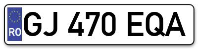 Placuta inmatriculare numar auto  GJ-470-EQA, GJ 470 EQA, GJ470EQA