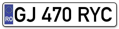 Placuta inmatriculare numar auto  GJ-470-RYC, GJ 470 RYC, GJ470RYC