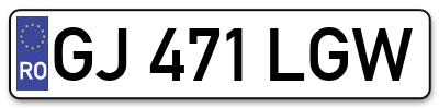 Placuta inmatriculare numar auto  GJ-471-LGW, GJ 471 LGW, GJ471LGW