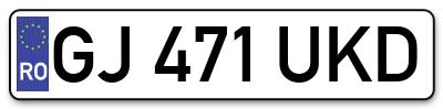 Placuta inmatriculare numar auto  GJ-471-UKD, GJ 471 UKD, GJ471UKD