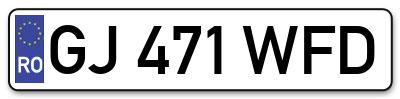 Placuta inmatriculare numar auto  GJ-471-WFD, GJ 471 WFD, GJ471WFD
