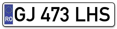Placuta inmatriculare numar auto  GJ-473-LHS, GJ 473 LHS, GJ473LHS