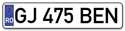 Placuta inmatriculare numar auto  GJ-475-BEN, GJ 475 BEN, GJ475BEN
