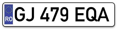 Placuta inmatriculare numar auto  GJ-479-EQA, GJ 479 EQA, GJ479EQA