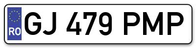 Placuta inmatriculare numar auto  GJ-479-PMP, GJ 479 PMP, GJ479PMP