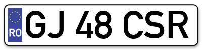 Placuta inmatriculare numar auto  GJ-48-CSR, GJ 48 CSR, GJ48CSR