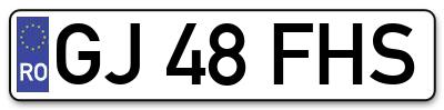 Placuta inmatriculare numar auto  GJ-48-FHS, GJ 48 FHS, GJ48FHS