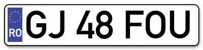 Placuta inmatriculare numar auto  GJ-48-FOU, GJ 48 FOU, GJ48FOU