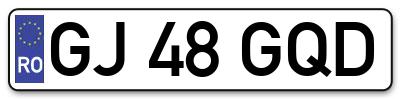 Placuta inmatriculare numar auto  GJ-48-GQD, GJ 48 GQD, GJ48GQD