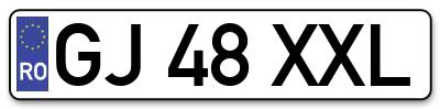 Placuta inmatriculare numar auto  GJ-48-XXL, GJ 48 XXL, GJ48XXL