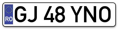 Placuta inmatriculare numar auto  GJ-48-YNO, GJ 48 YNO, GJ48YNO