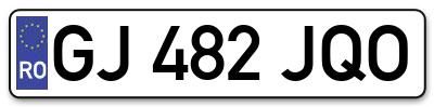 Placuta inmatriculare numar auto  GJ-482-JQO, GJ 482 JQO, GJ482JQO