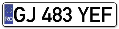 Placuta inmatriculare numar auto  GJ-483-YEF, GJ 483 YEF, GJ483YEF