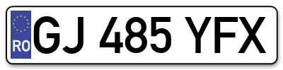 Placuta inmatriculare numar auto  GJ-485-YFX, GJ 485 YFX, GJ485YFX