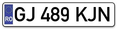 Placuta inmatriculare numar auto  GJ-489-KJN, GJ 489 KJN, GJ489KJN