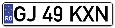 Placuta inmatriculare numar auto  GJ-49-KXN, GJ 49 KXN, GJ49KXN