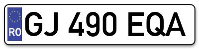 Placuta inmatriculare numar auto  GJ-490-EQA, GJ 490 EQA, GJ490EQA