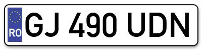 Placuta inmatriculare numar auto  GJ-490-UDN, GJ 490 UDN, GJ490UDN
