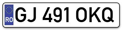 Placuta inmatriculare numar auto  GJ-491-OKQ, GJ 491 OKQ, GJ491OKQ