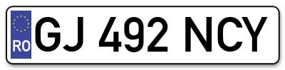 Placuta inmatriculare numar auto  GJ-492-NCY, GJ 492 NCY, GJ492NCY