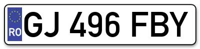 Placuta inmatriculare numar auto  GJ-496-FBY, GJ 496 FBY, GJ496FBY