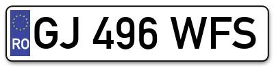 Placuta inmatriculare numar auto  GJ-496-WFS, GJ 496 WFS, GJ496WFS