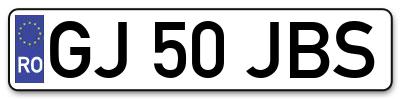 Placuta inmatriculare numar auto  GJ-50-JBS, GJ 50 JBS, GJ50JBS