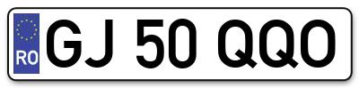 Placuta inmatriculare numar auto  GJ-50-QQO, GJ 50 QQO, GJ50QQO