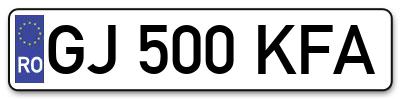 Placuta inmatriculare numar auto  GJ-500-KFA, GJ 500 KFA, GJ500KFA