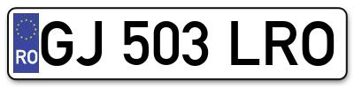 Placuta inmatriculare numar auto  GJ-503-LRO, GJ 503 LRO, GJ503LRO