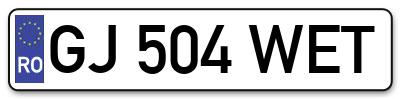 Placuta inmatriculare numar auto  GJ-504-WET, GJ 504 WET, GJ504WET
