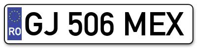 Placuta inmatriculare numar auto  GJ-506-MEX, GJ 506 MEX, GJ506MEX
