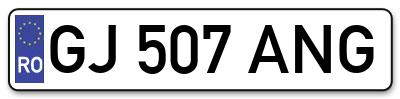 Placuta inmatriculare numar auto  GJ-507-ANG, GJ 507 ANG, GJ507ANG