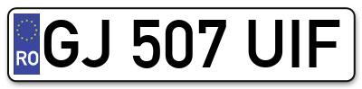 Placuta inmatriculare numar auto  GJ-507-UIF, GJ 507 UIF, GJ507UIF
