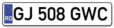 Placuta inmatriculare numar auto  GJ-508-GWC, GJ 508 GWC, GJ508GWC