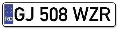 Placuta inmatriculare numar auto  GJ-508-WZR, GJ 508 WZR, GJ508WZR