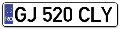 Placuta inmatriculare numar auto  GJ-520-CLY, GJ 520 CLY, GJ520CLY