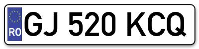 Placuta inmatriculare numar auto  GJ-520-KCQ, GJ 520 KCQ, GJ520KCQ
