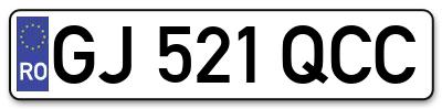Placuta inmatriculare numar auto  GJ-521-QCC, GJ 521 QCC, GJ521QCC
