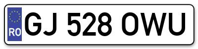 Placuta inmatriculare numar auto  GJ-528-OWU, GJ 528 OWU, GJ528OWU