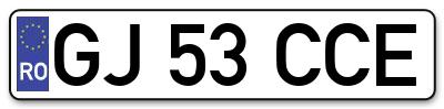 Placuta inmatriculare numar auto  GJ-53-CCE, GJ 53 CCE, GJ53CCE
