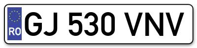Placuta inmatriculare numar auto  GJ-530-VNV, GJ 530 VNV, GJ530VNV