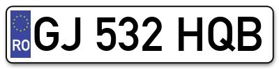 Placuta inmatriculare numar auto  GJ-532-HQB, GJ 532 HQB, GJ532HQB